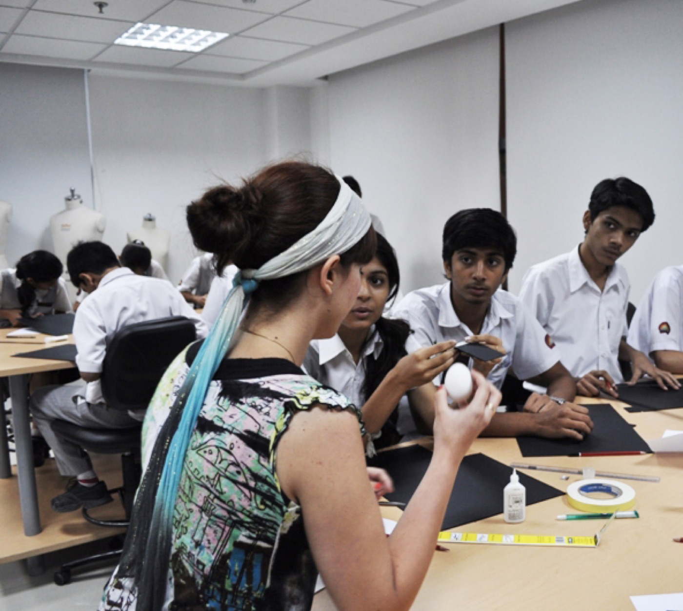 Silvia running a workshop with students